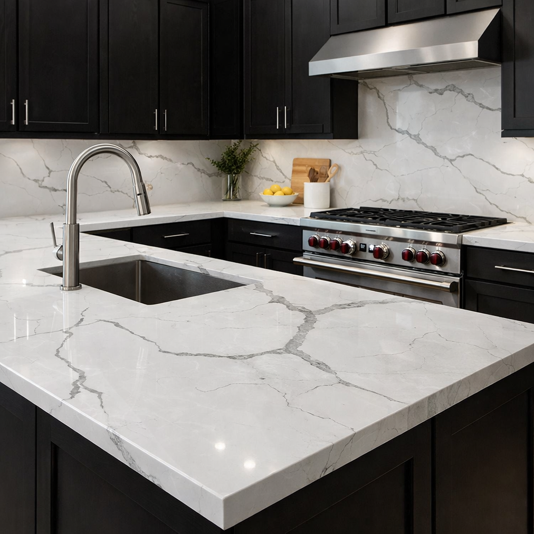 Calacatta Blue Cloud Quartz Countertop - Image 4