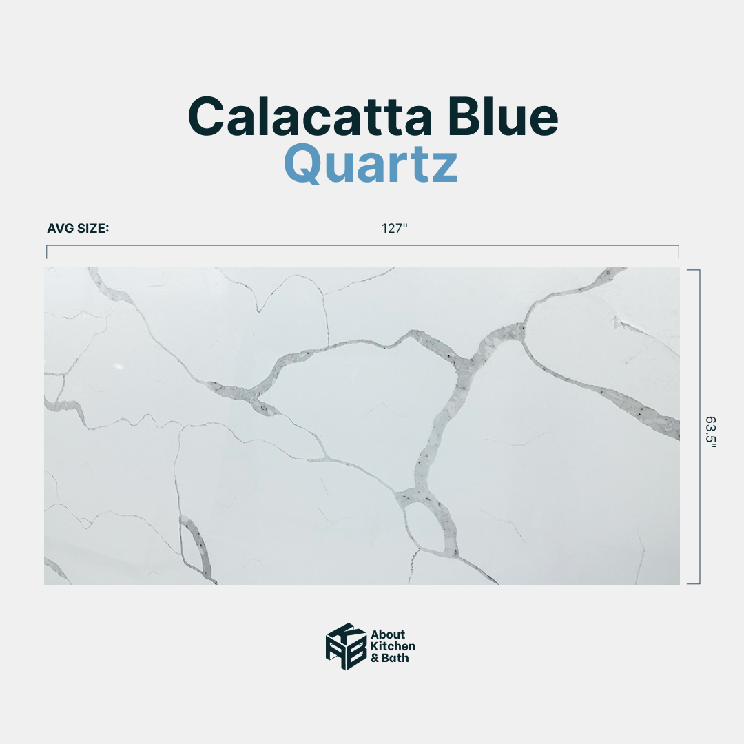Calacatta Blue Quartz Countertop Size: 127" x 63.5" - Image 2