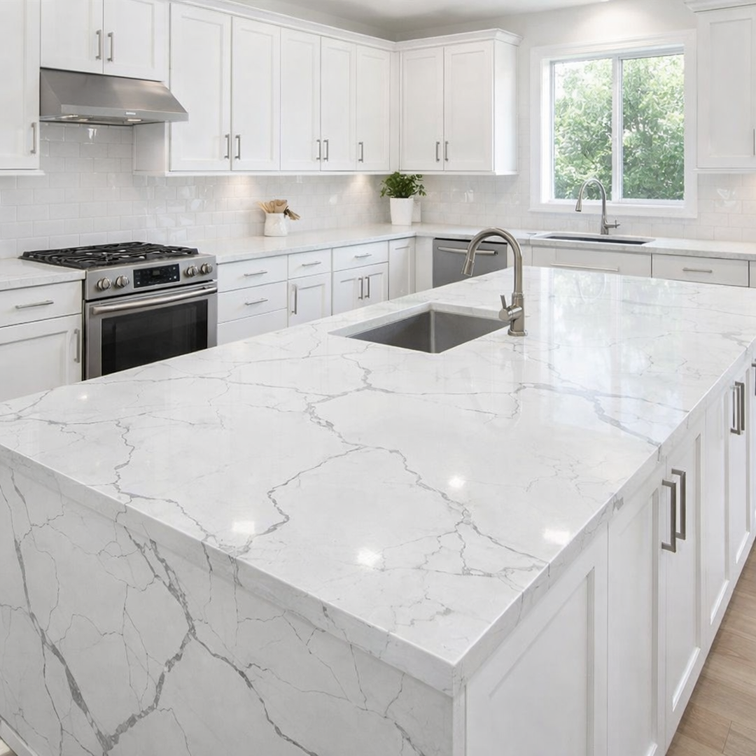 Calacatta Blue Quartz Countertop Size: 127" x 63.5" - Image 3