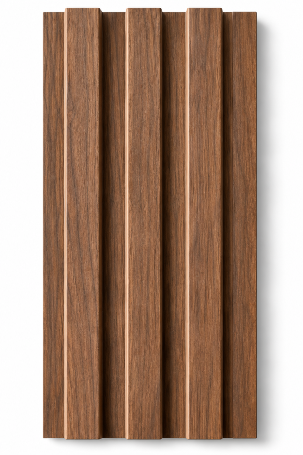 P06 WALNUT BROWN WPC FLUTED WALL PANEL